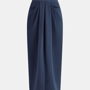 Pleated Detail Mid-Waist Maxi Skirt