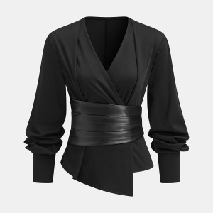 Removable Waist Corset Wrap Blouse