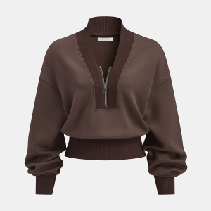 V-Neck Half-Zip Sweatshirt