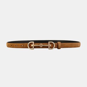 Horsebit Buckle Leather Belt