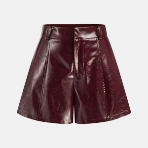 Faux Leather A-Line Shorts