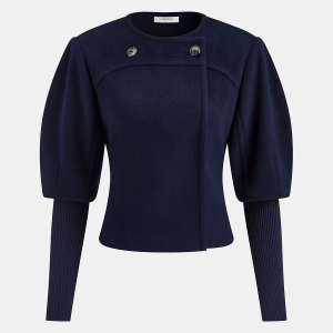 Leg-Of-Mutton Sleeve Tweed Jacket