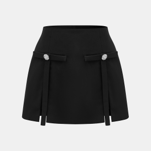 Embellished Strap Detail Mini Skirt