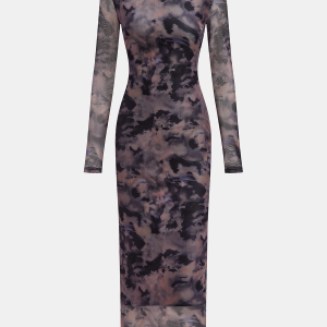 Tie-Dye Sheer Maxi Dress