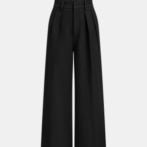 Corset Waist Pleated Wide Leg Pants