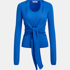 2-in-1 Knot-Front Ribbed Top