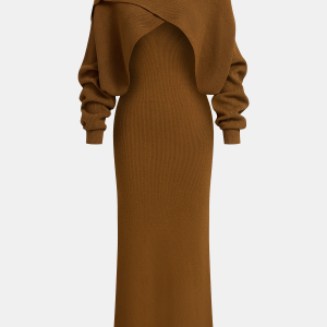 Knit Top & Cami Maxi Dress Two-Piece Set
