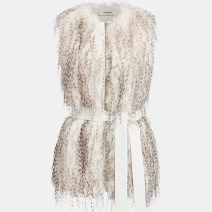 Belted Faux Fur Sleeveless Vest