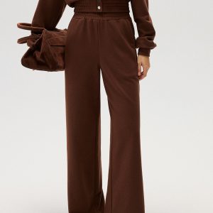 Elastic-Waist Straight-Leg Sweatpants