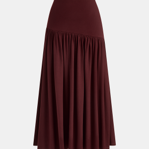 Ruched A-Line Midi Skirt