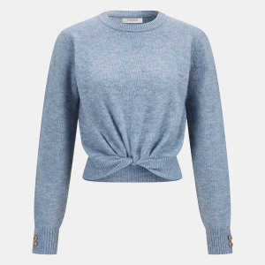 Wool-Blend Knot-Front Sweater