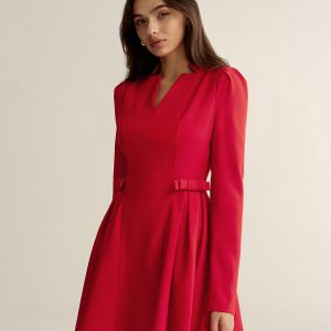 V-Neck Bow Detail Mini Dress