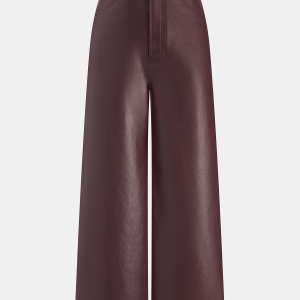 Faux Leather Straight-Leg Pants