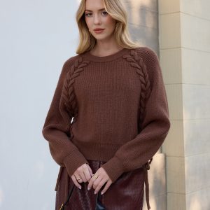 Side Tie Loose Knit Top