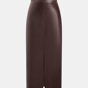 Faux Leather Midi Pencil Skirt