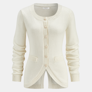 Tie-Back Button Knitted Cardigan