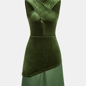 Velvet Sleeveless Asymmetric Dress