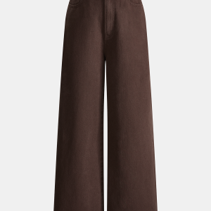 Mid-Waist Denim Wide-Leg Jeans