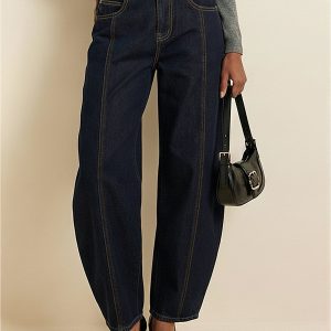 Mid-Waist Balloon Jeans