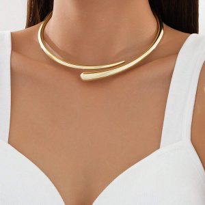 Gold-Tone Open Cuff Choker