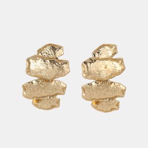 Textured Stacked Statement Earrings