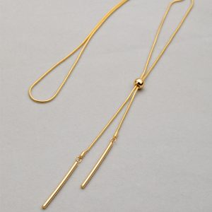 Bar Pendant Adjustable Lariat Necklace