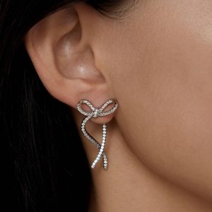 Zircon Bow Earrings