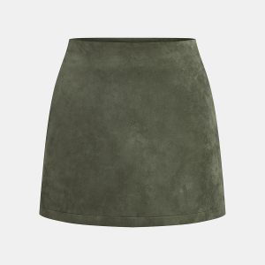 Suede Effect A-Line Mini Skirt