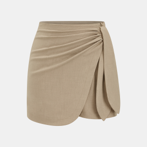 Asymmetric Ruched Mini Skirt