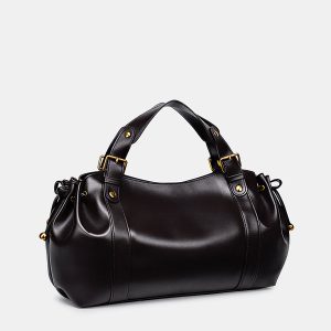 Solid Drawstring Boston Bag