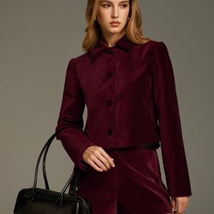 Velvet Button-Front Jacket
