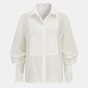 Lace Cuff Loose Button-Down Shirt