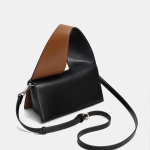 Color-Block Geometric Top-Handle Bag