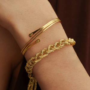 Gold-Tone Braided Chain Bracelet
