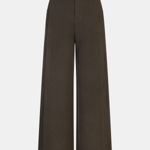 Belted Wool-Blend Straight-Leg Pants