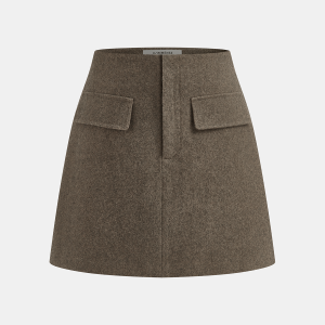 Decorative Pocket Tweed Mini Skirt