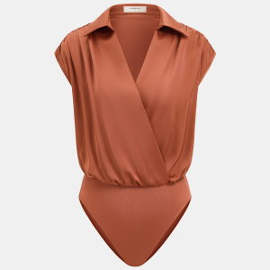 Collared Cap Sleeve Wrap Bodysuit