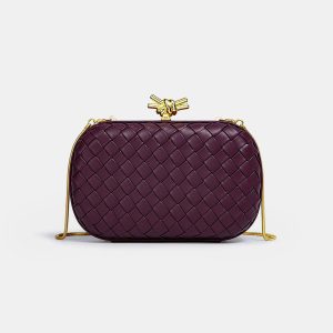 Knot Closure Woven Clutch Bag