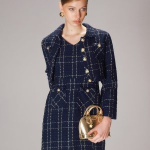 Tweed Short Jacket and Mini Dress Set