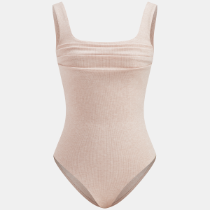 Square Neck Ruched Ribbed Bodysuit