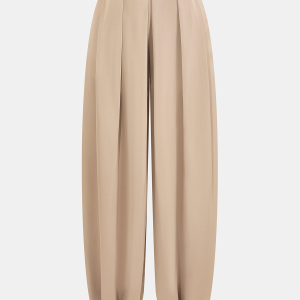 Mid-Waist Satin Pleated Balloon Pants