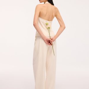 Bow Detail Halter Backless Top & Pants Set