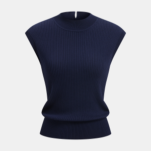 Backless Ribbed Knit Sleeveless Top