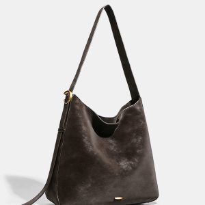 Large-Capacity Faux Suede Hobo Bag