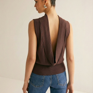 Backless Sleeveless Knit Top