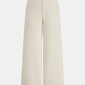 Belted Linen-Blend Wide-Leg Pants
