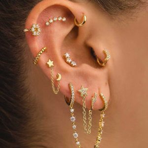 4Pcs Single Ear Celestial Earring