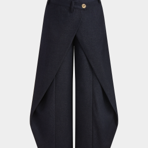 Asymmetric Wrap Wide Leg Pants
