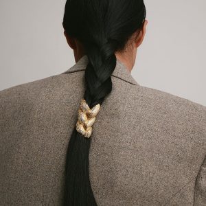 Braided Metal Textured Hair Tie
