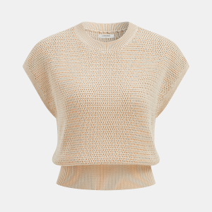 Open-Knit Cap Sleeve Sweater Top